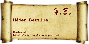 Héder Bettina névjegykártya